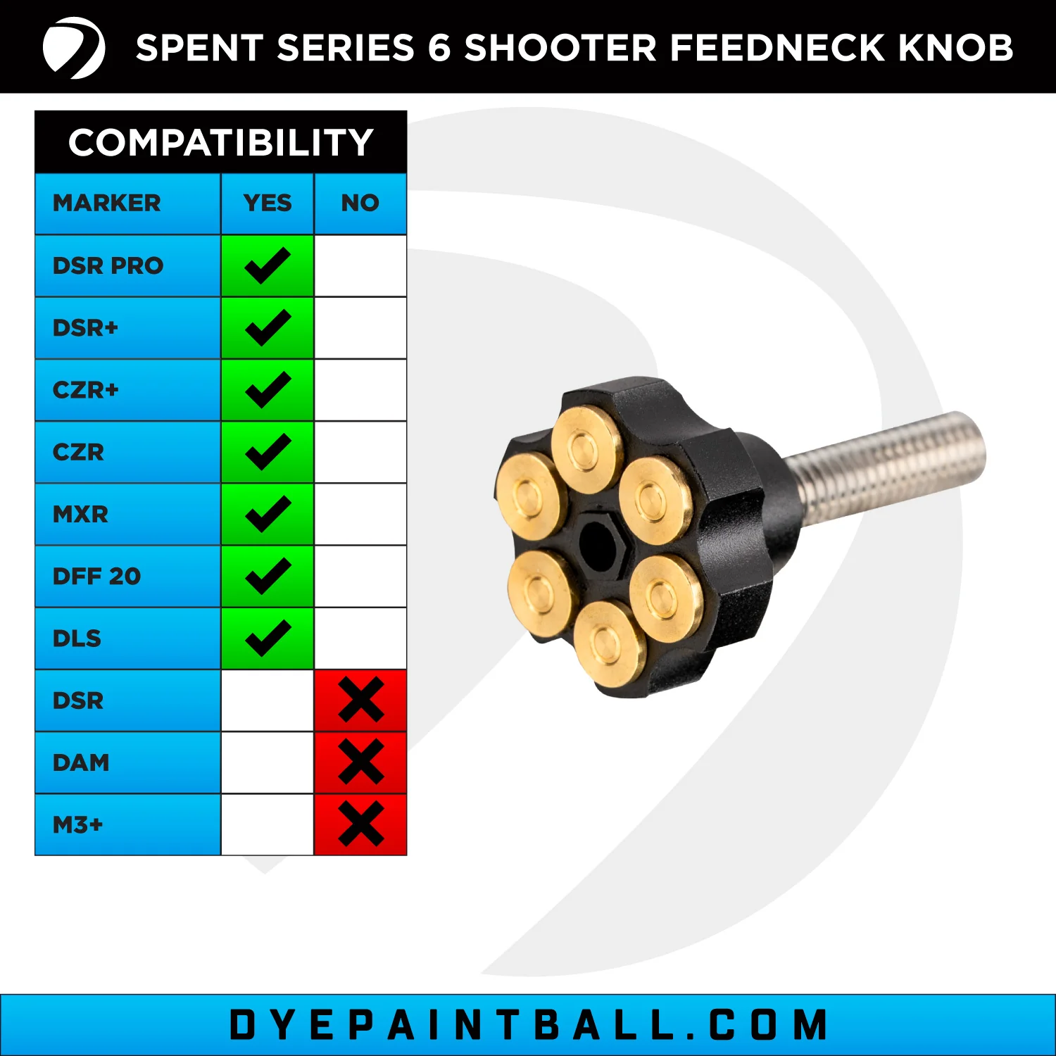 Dye Feedneck Knob - Spent Series 6 Shooter - Image 2
