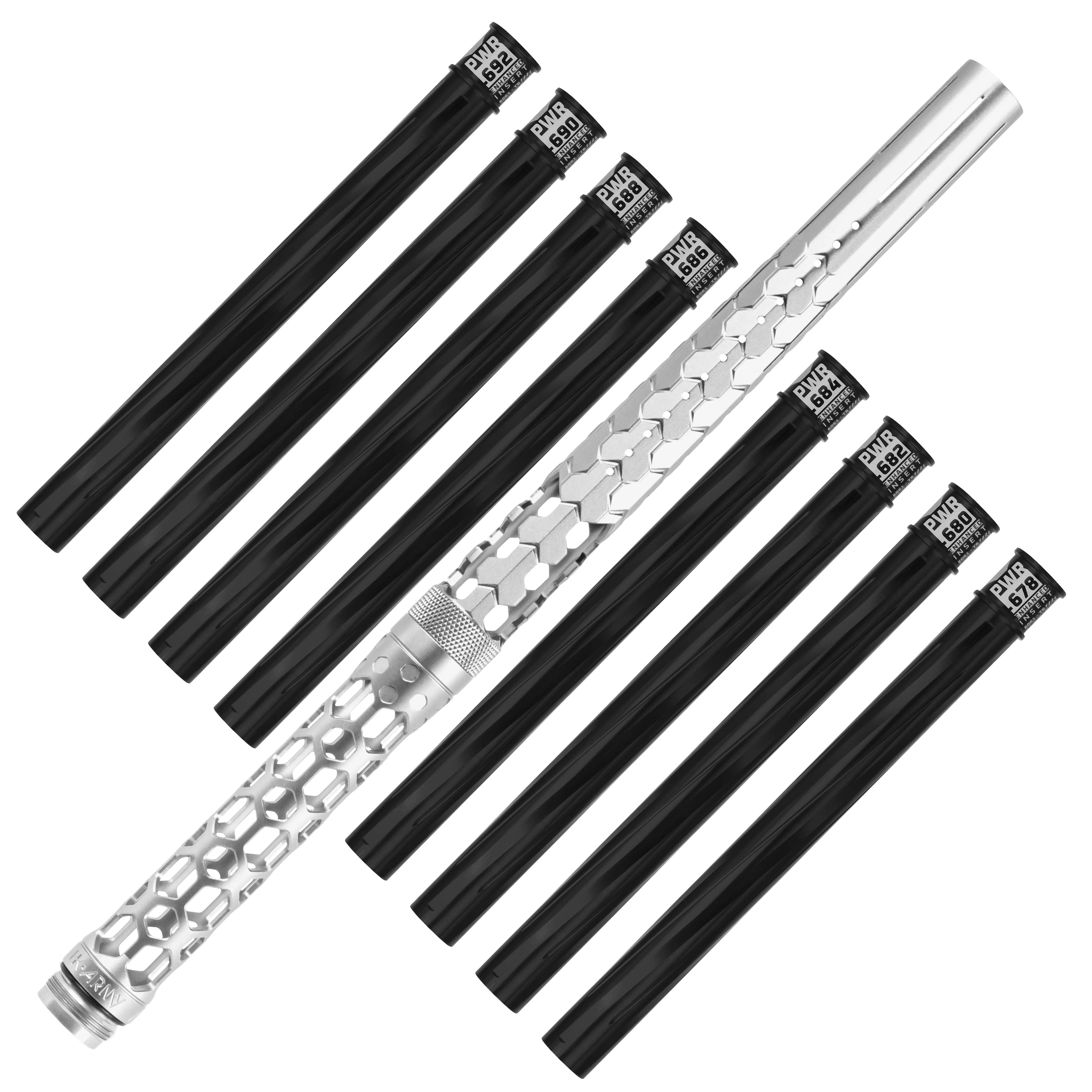 HK Army Hex PWR Barrel Kit - Silver - Black Inserts - Image 4