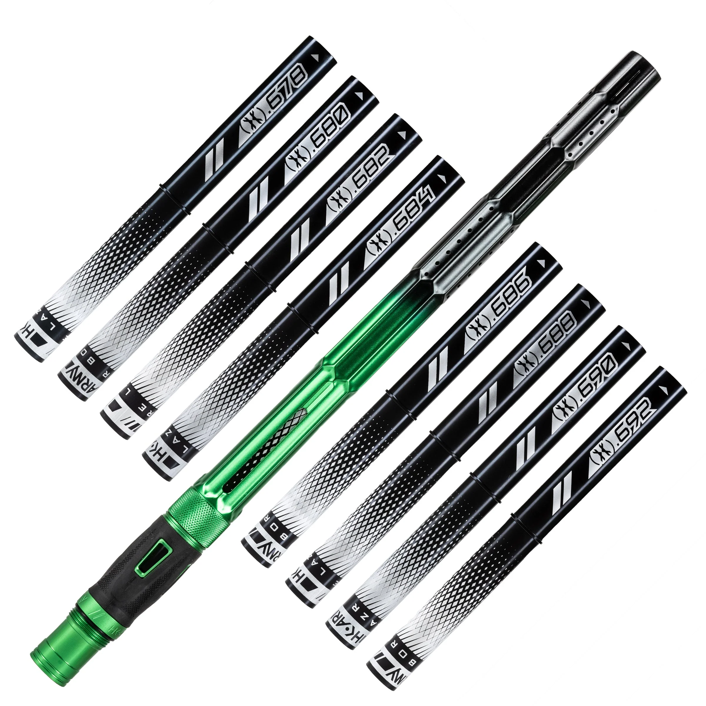 LAZR Elite Fractal Barrel Kit - 15" Green/Black Black Inserts - Cocker Threads