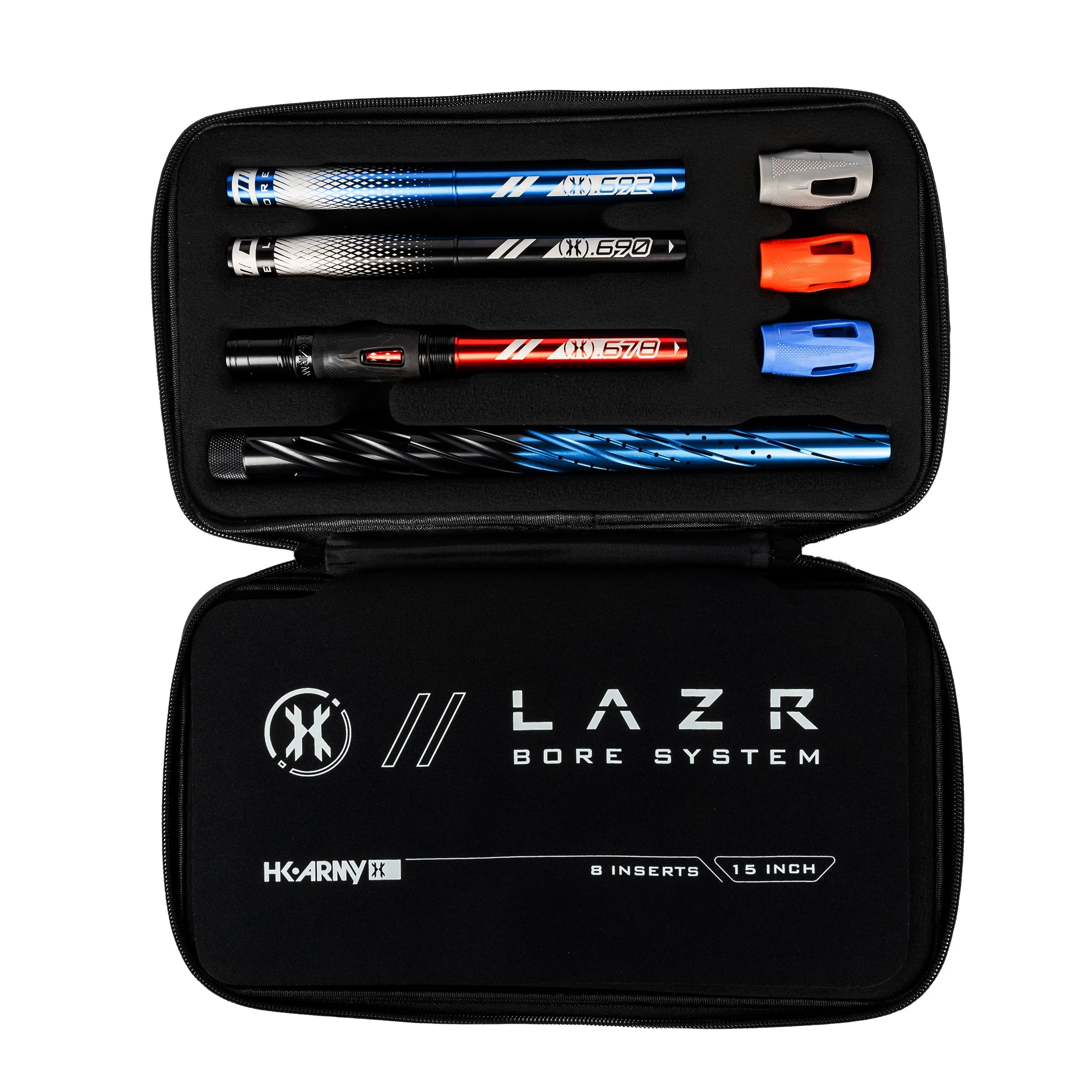 LAZR Elite Orbit Barrel Kit - 15" Black/Blue Fade - Colored Inserts - Cocker Threads - Image 3