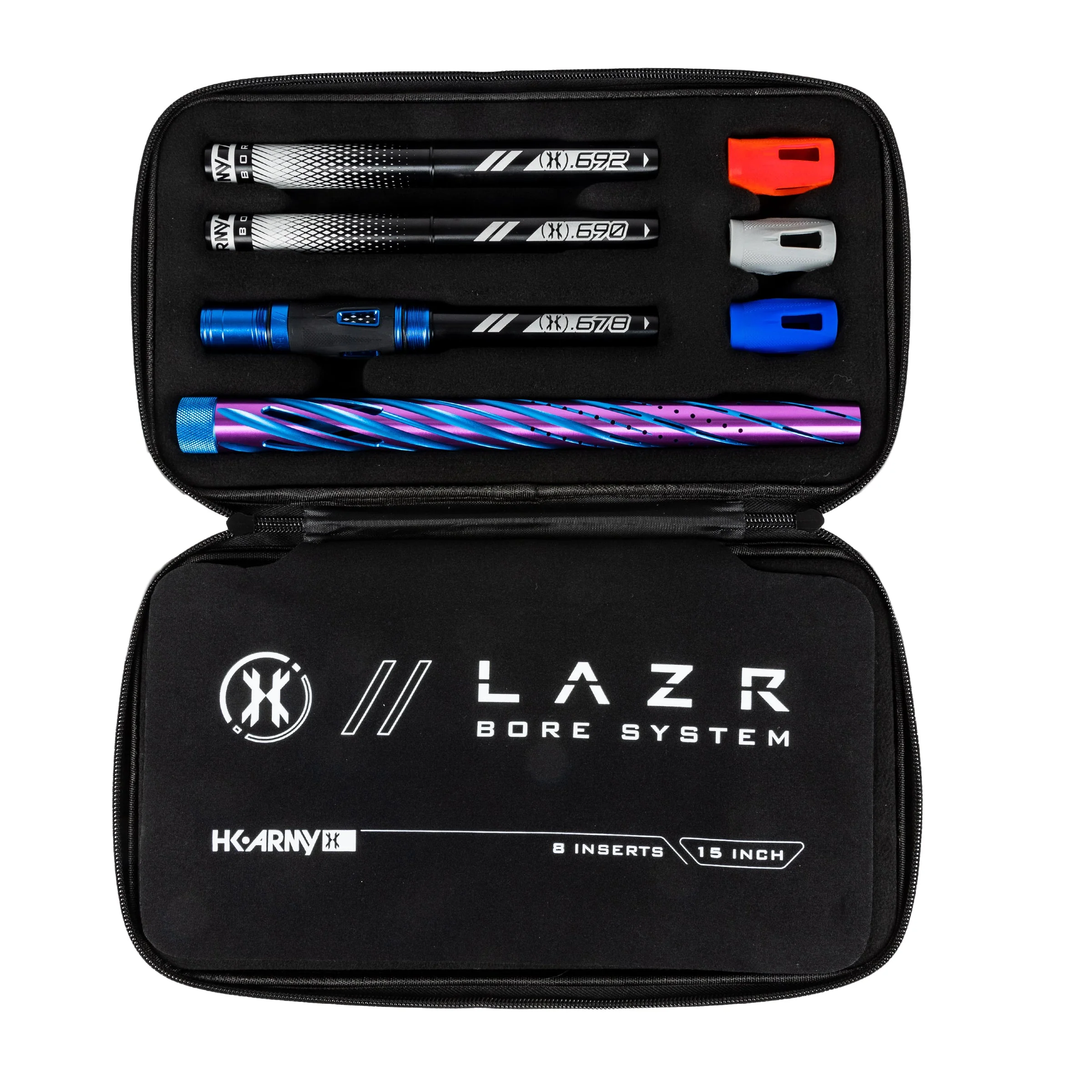 LAZR Elite Orbit Barrel Kit - 15" Blue/Purple Black Inserts - Cocker Threads - Image 2