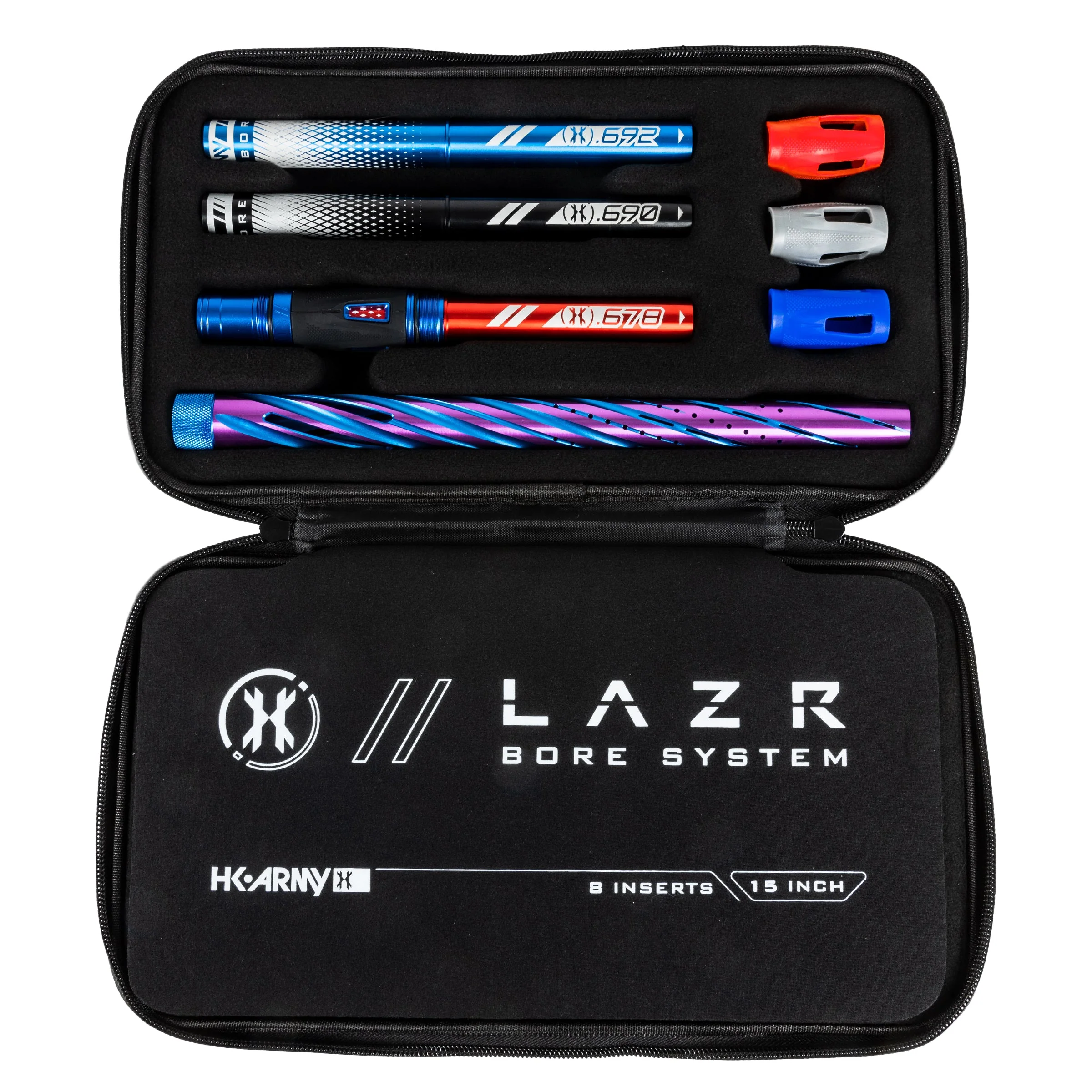 LAZR Elite Orbit Barrel Kit - 15" Blue/Purple Colored Inserts - Cocker Threads - Image 2