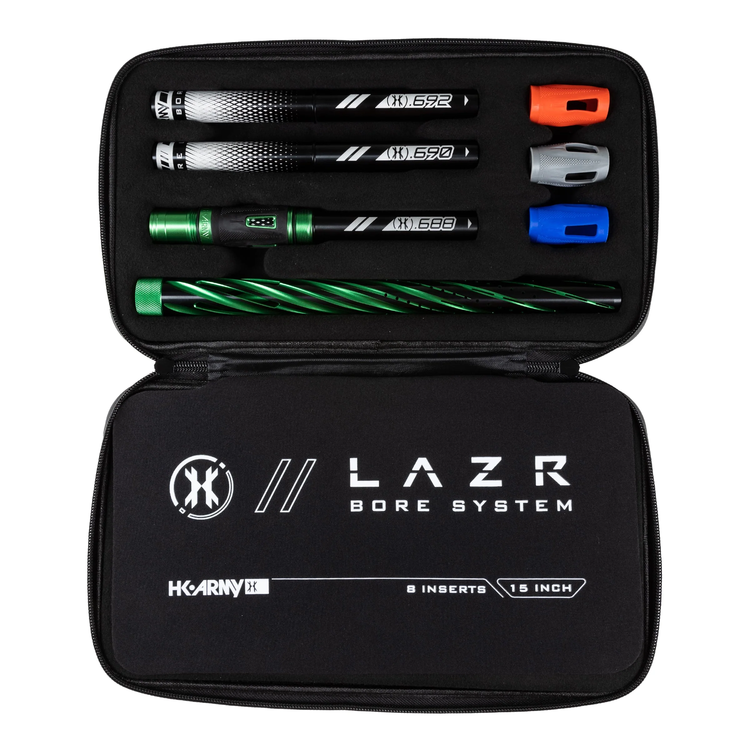 LAZR Elite Orbit Barrel Kit - 15" Dust Green/Black Inserts - Cocker Threads - Image 3