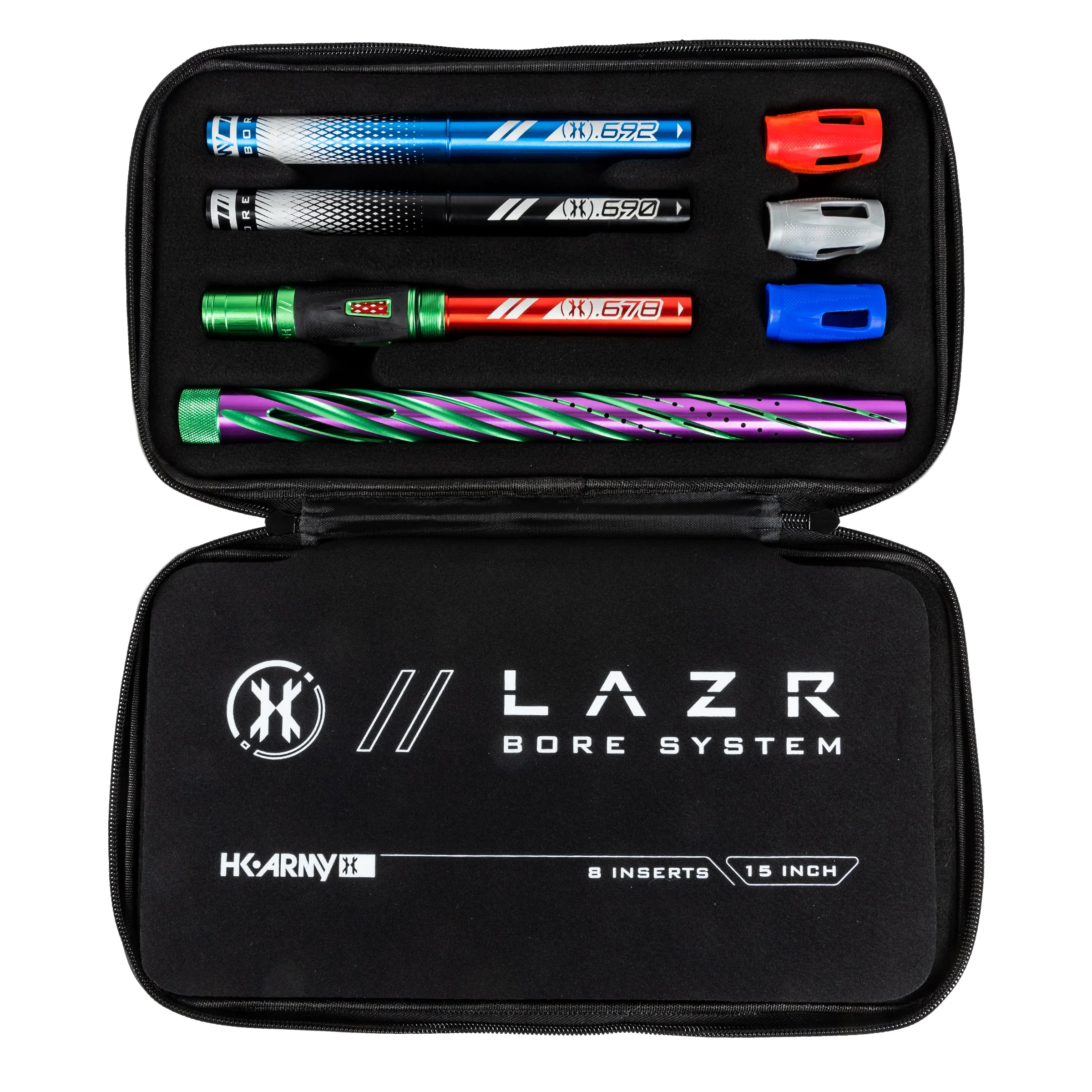 LAZR Elite Orbit Barrel Kit - 15" Green/Purple Colored Inserts - Cocker Threads - Image 2