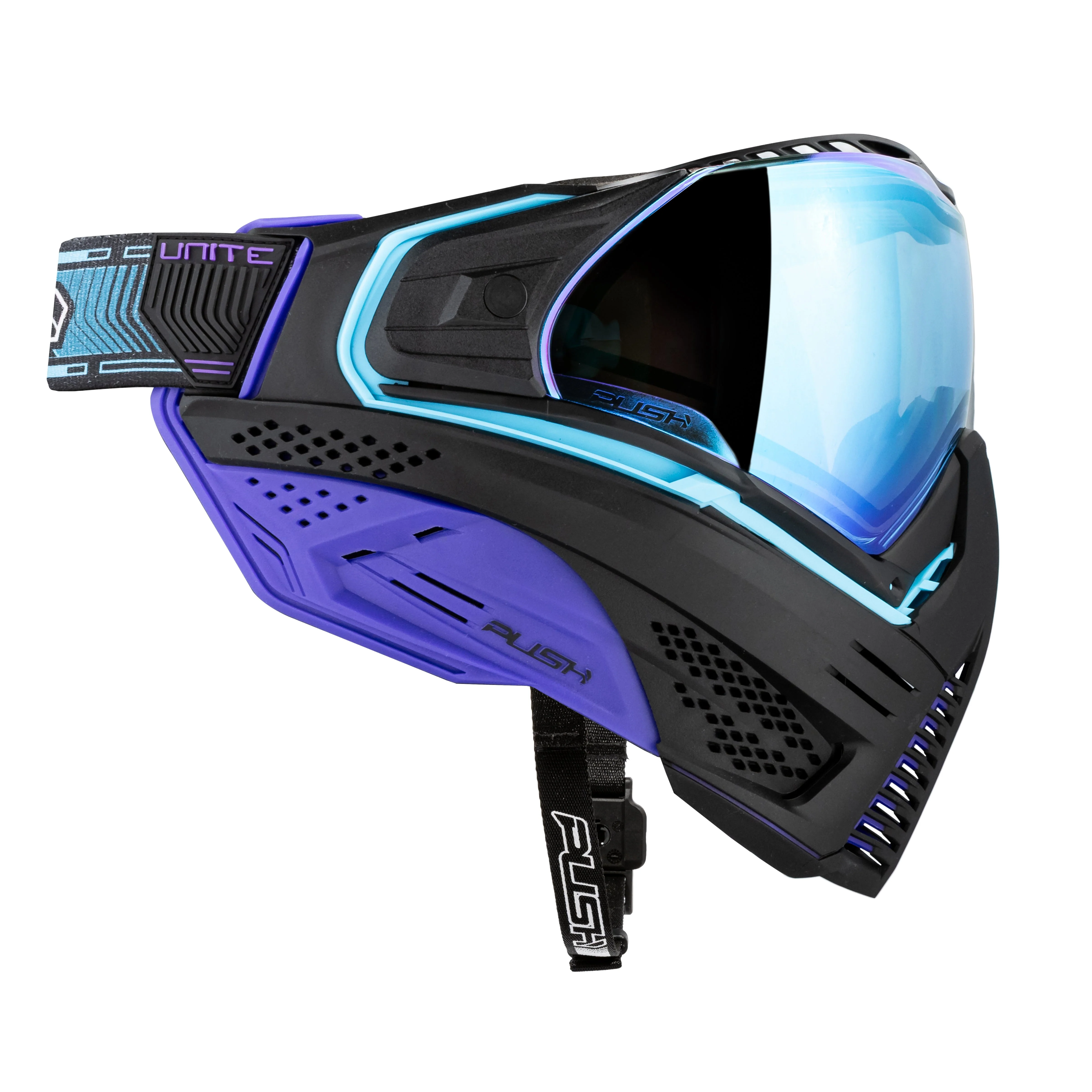 Push Unite Goggle Mk II - Nebula (Black/Turq/Purple) - Blue Lens - Image 4