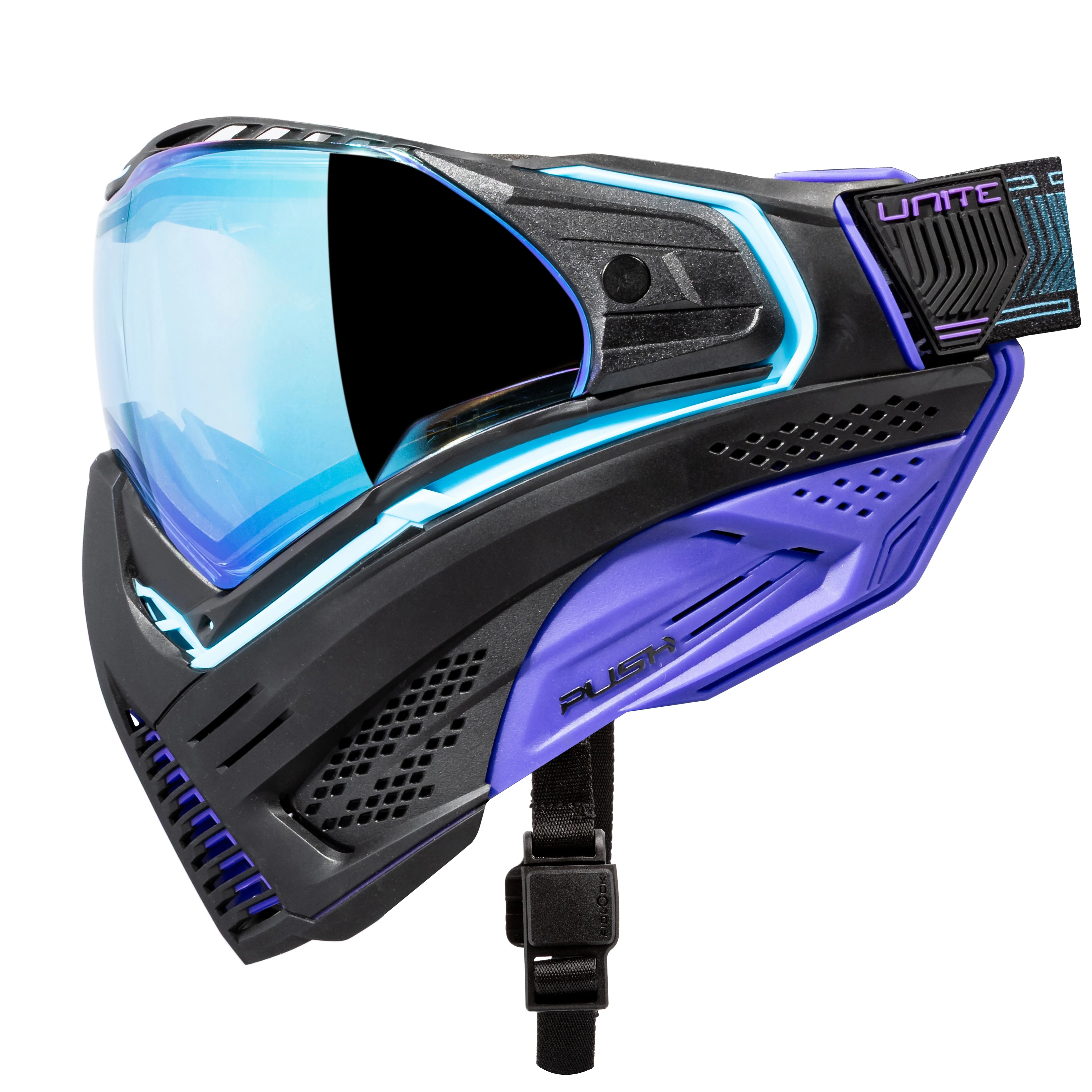 Push Unite Goggle Mk II - Nebula (Black/Turq/Purple) - Blue Lens - Image 9