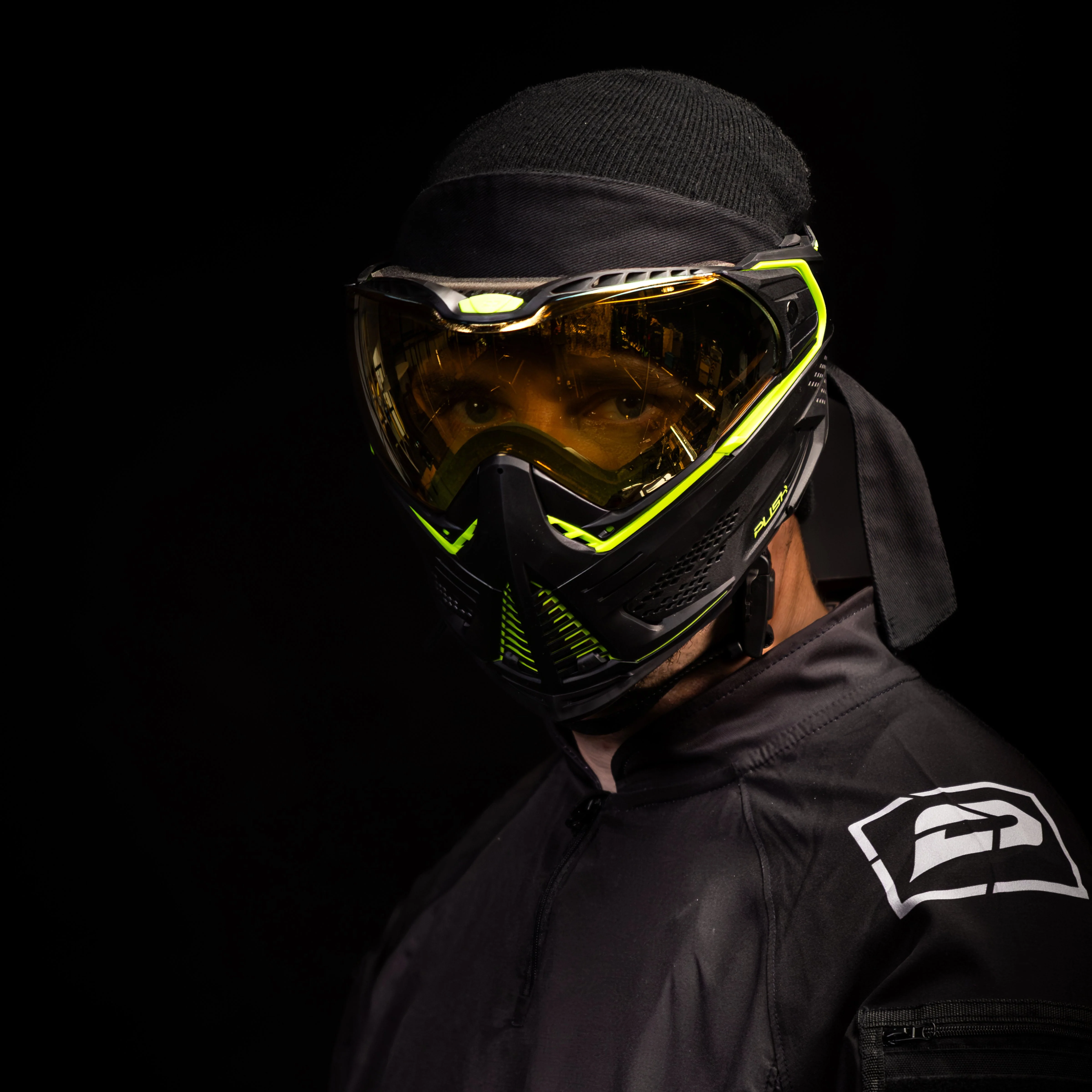 Push Unite Goggle Mk II - Reactor (Black/Green) - Gold Lens - Image 2