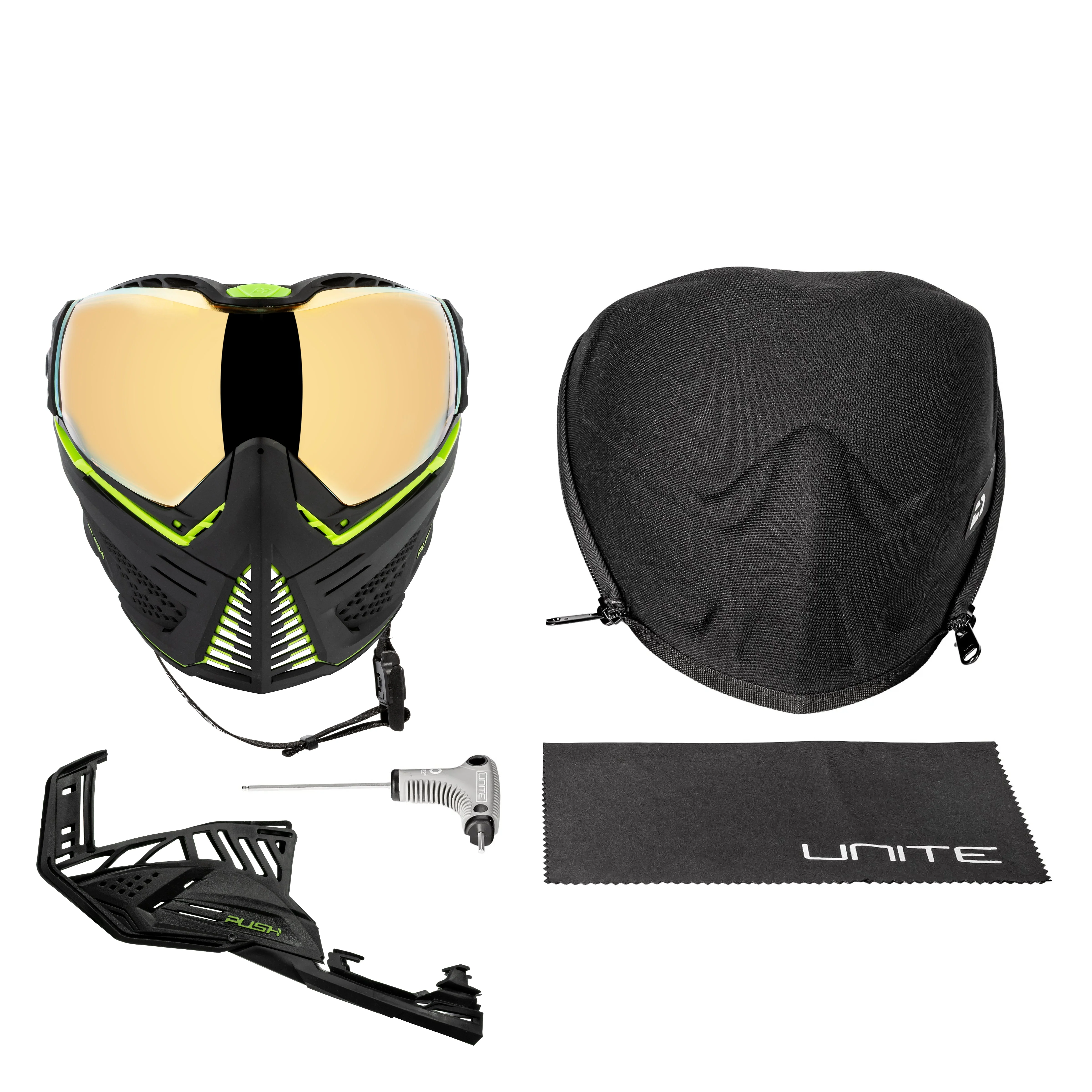 Push Unite Goggle Mk II - Reactor (Black/Green) - Gold Lens - Image 7