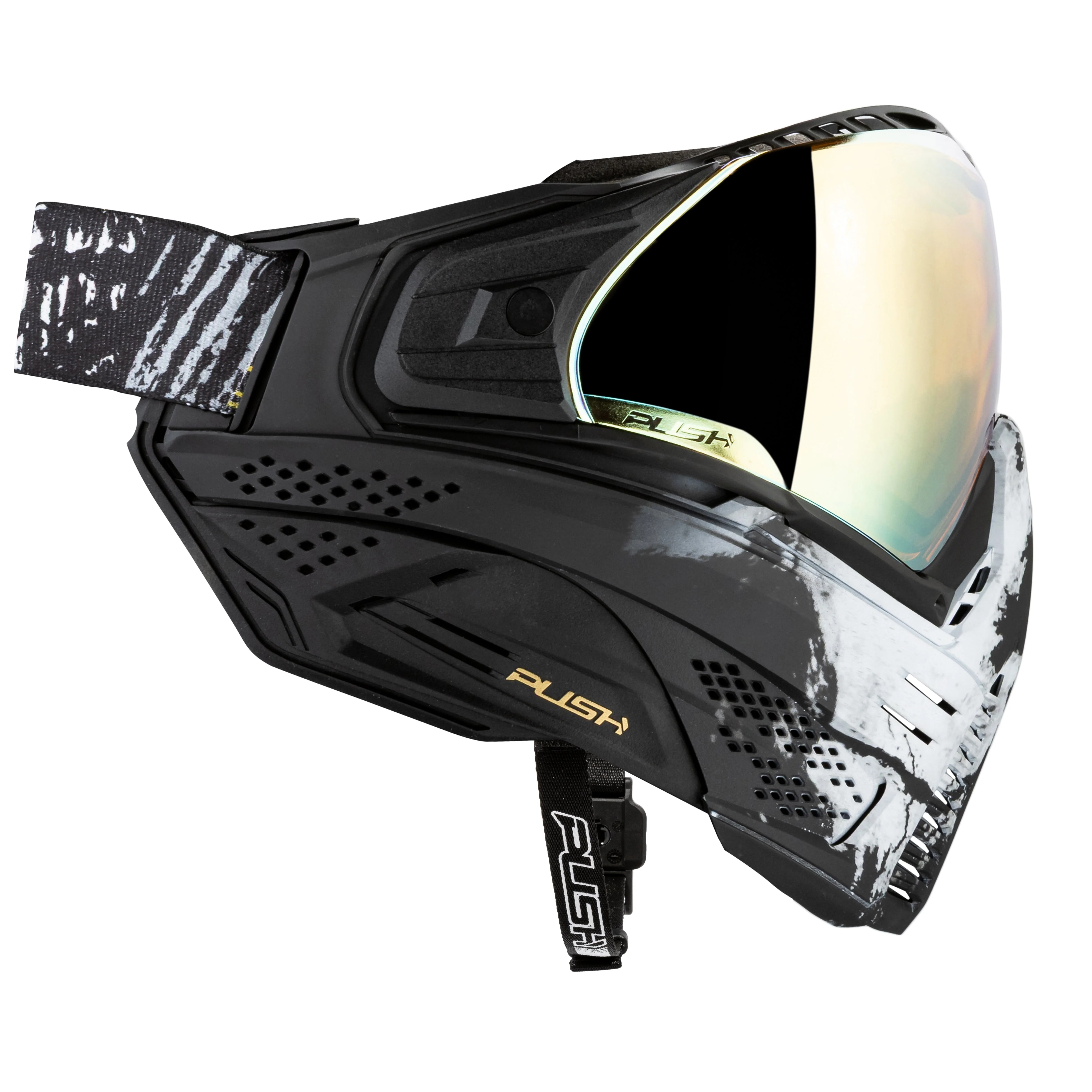 Unite Goggle Mk II - Warlord Enforcer (Black/White Skull) - Gold Lens - Image 5