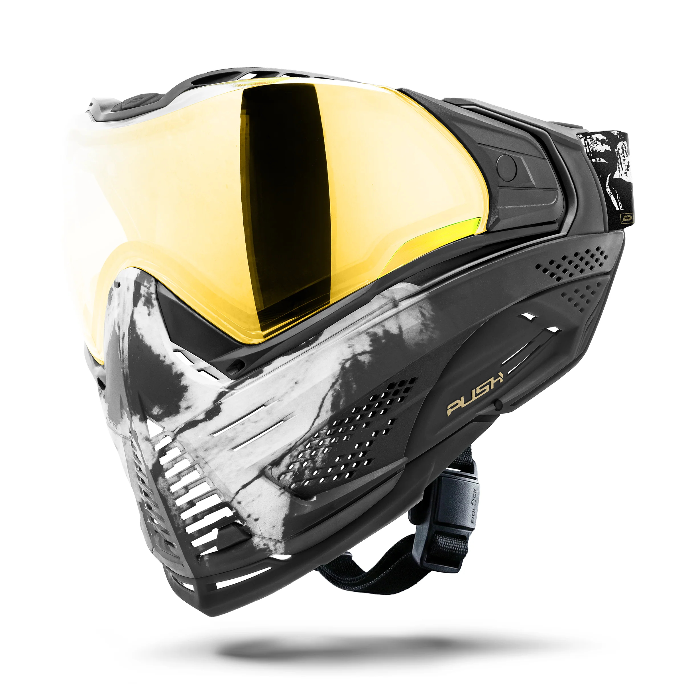 Unite Goggle Mk II - Warlord Enforcer (Black/White Skull) - Gold Lens - Image 9