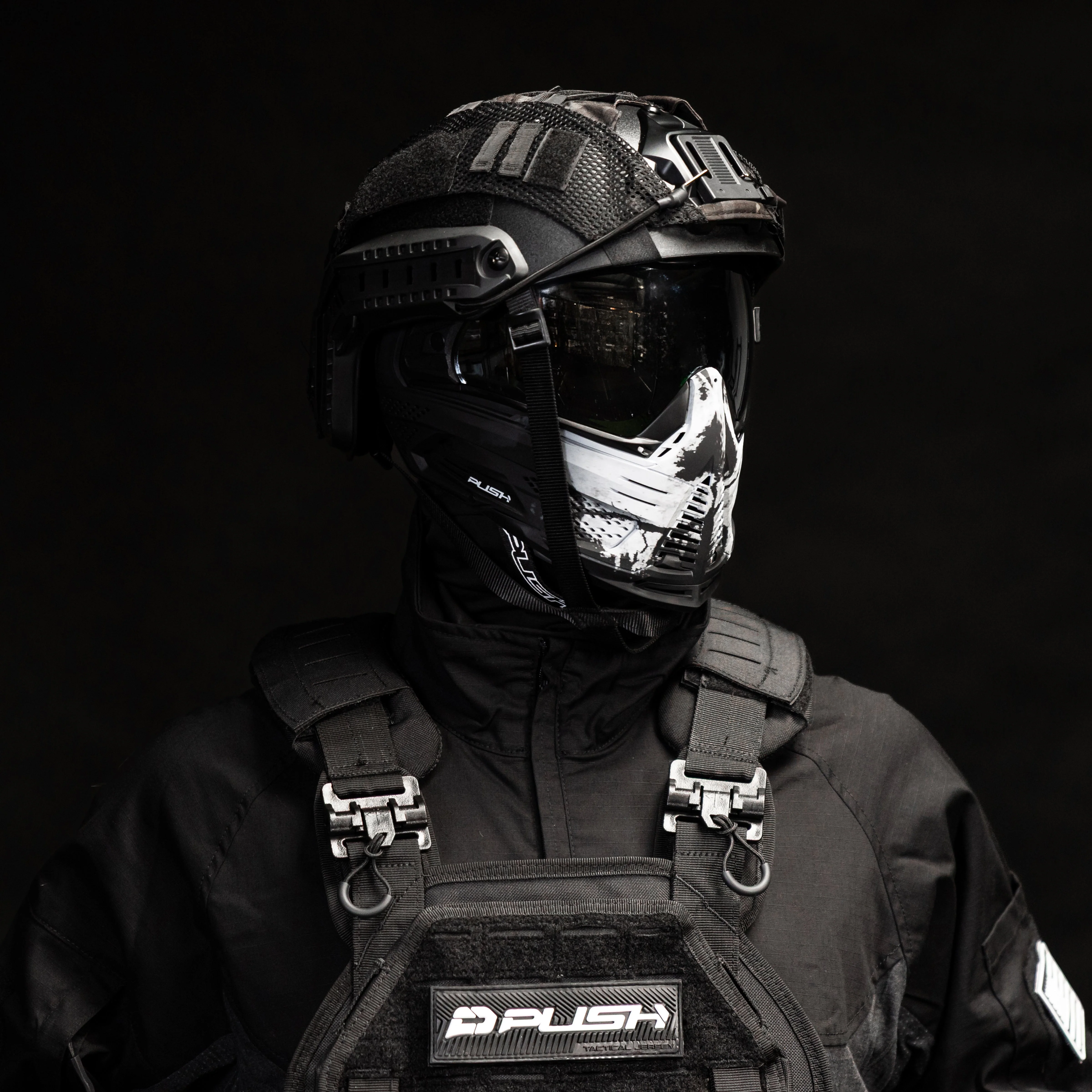 Push Unite Goggle Mk II - Warlord Omen (Black/White Skull) - Silver Lens - Image 2