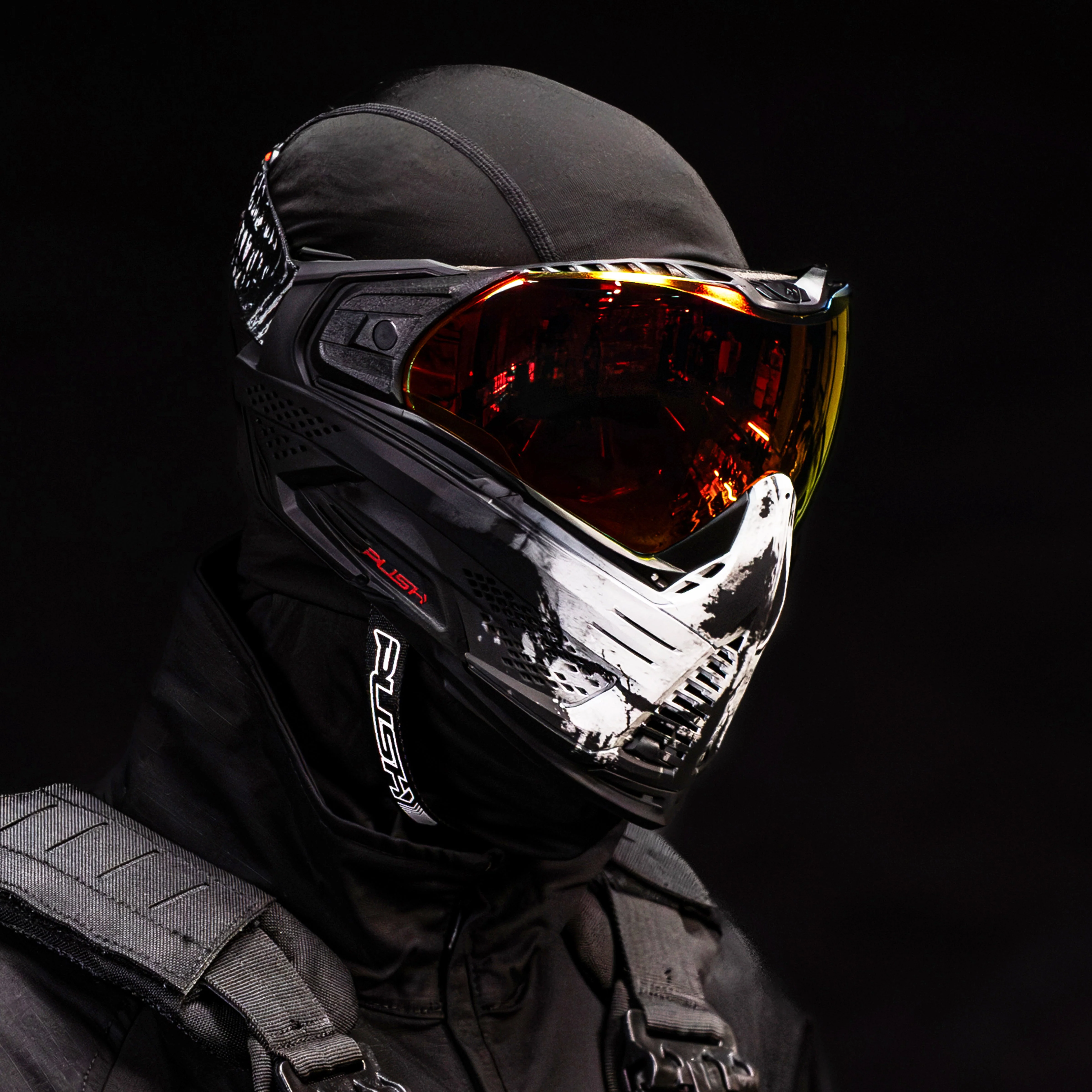 Push Unite Goggle Mk II - Warlord Viper (Black/White Skull) - Red Lens - Image 2