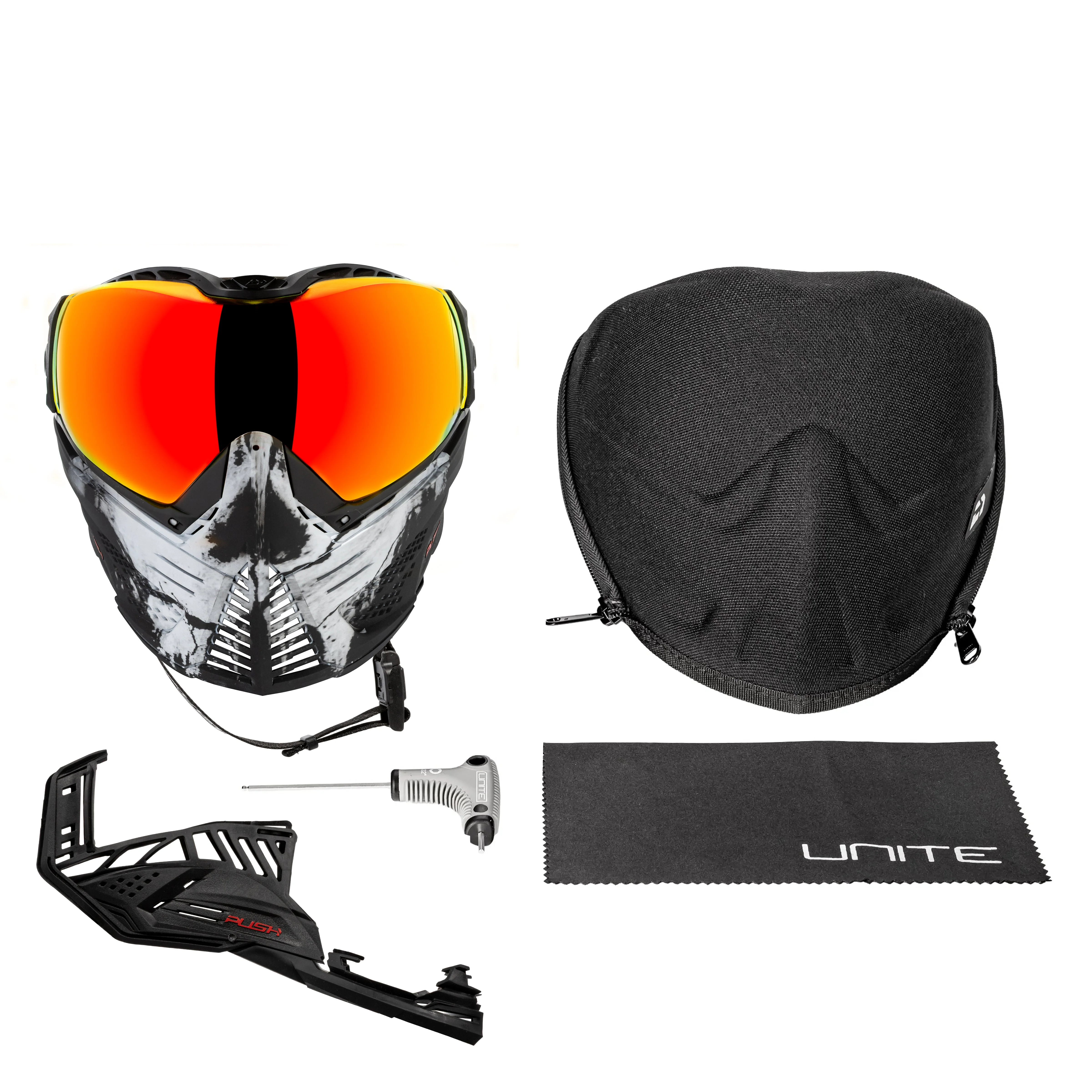 Push Unite Goggle Mk II - Warlord Viper (Black/White Skull) - Red Lens - Image 8
